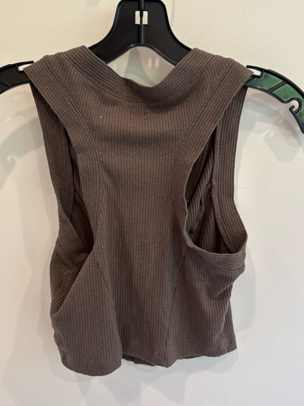 BDG Brown Ribbed Button-Front Crop Tank - Picture 2 of 3